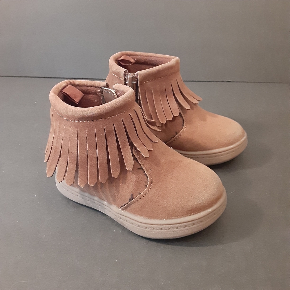 CARTER'S MOCCASSIN SIDE ZIP ANKLE BOOTIES SYNTHETIC BABY GIRL SIZE 4 - 11.4CM